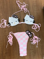 Lady's Cute Crochet Bikini Set