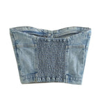 Women's Vintage Denim Bustier Top