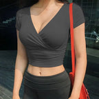 Comfy Casual Sexy V-Neck Crop Top