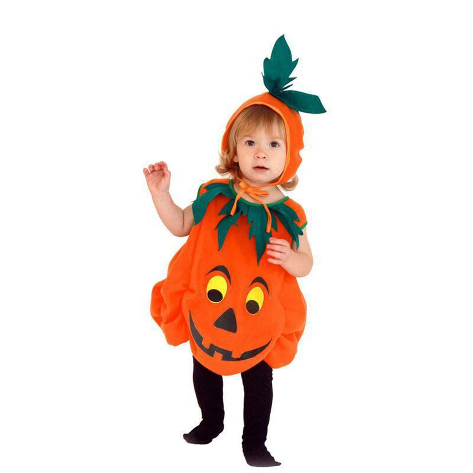 Kids Pumpkin Costume with Hat – Halloween Cosplay Fun for Boys & Girls!