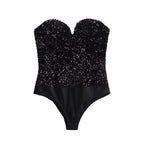 Nina Sequins Strapless Bodysuit