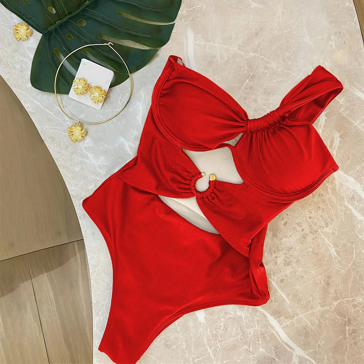 One Shoulder Swimsuit Women Swimwear