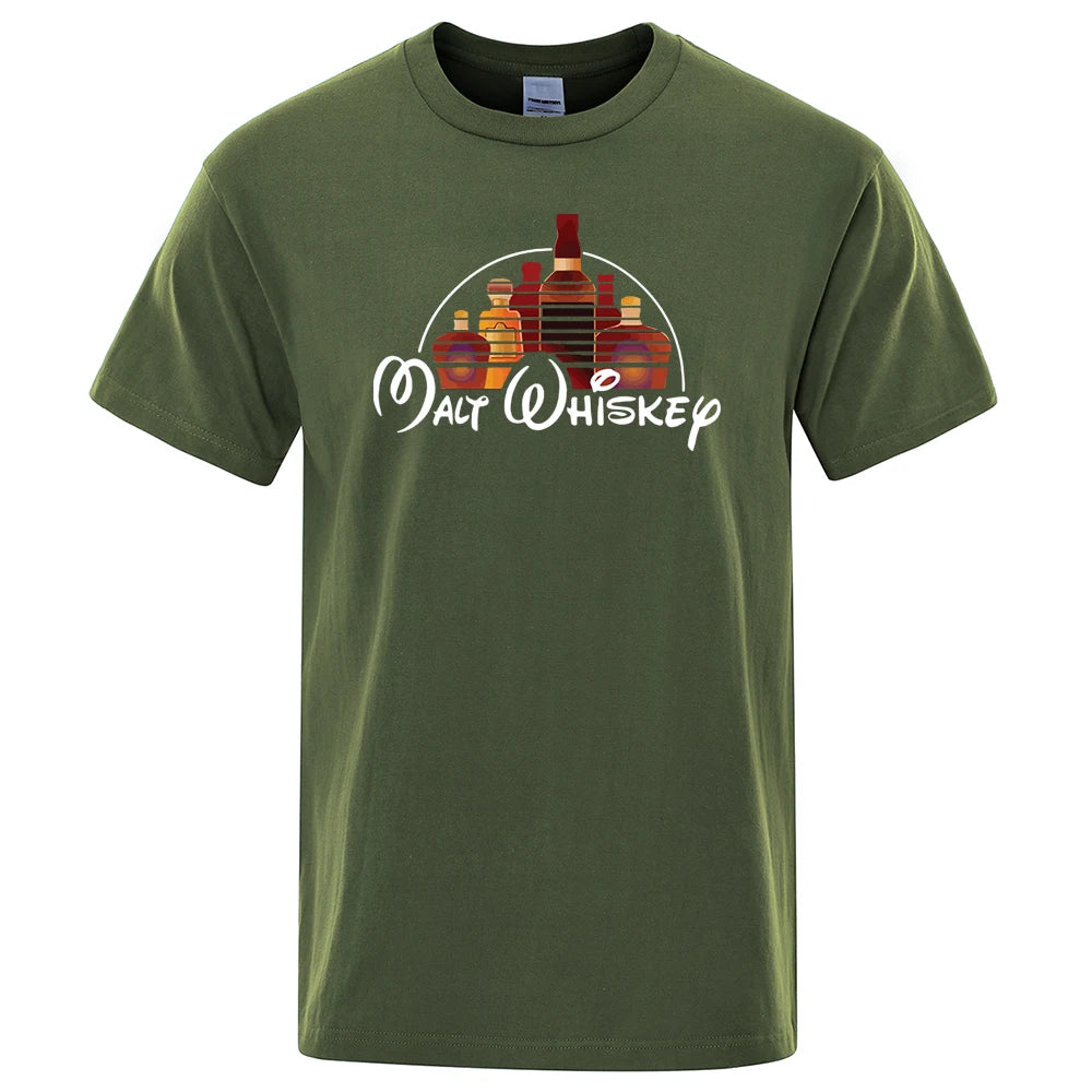 Malt Whiskey Printed T-Shirt – Funny Alcohol-Themed Oversized Tee for Men