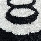 Black 8 Ball Round Carpet – Plush Flocked Anti-Slip Floor Rug