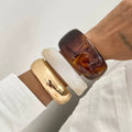 3 Style Trendy Exaggerated Resin Wide Bangle