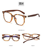 Retro Rivets Anti-Blue Light Glasses – Wood Grain TR90 Frames