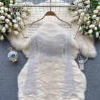 Chic Rhinestone Fishnet Blouse