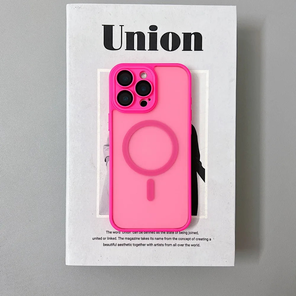 Magnetic Luxury Matte Translucent Armor Shockproof Case