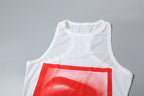 Lip Print Women Long Tank See Throuh Dress