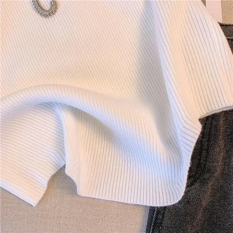 "Pop Off" Print Rib-Knit Colorblock Tank Crop