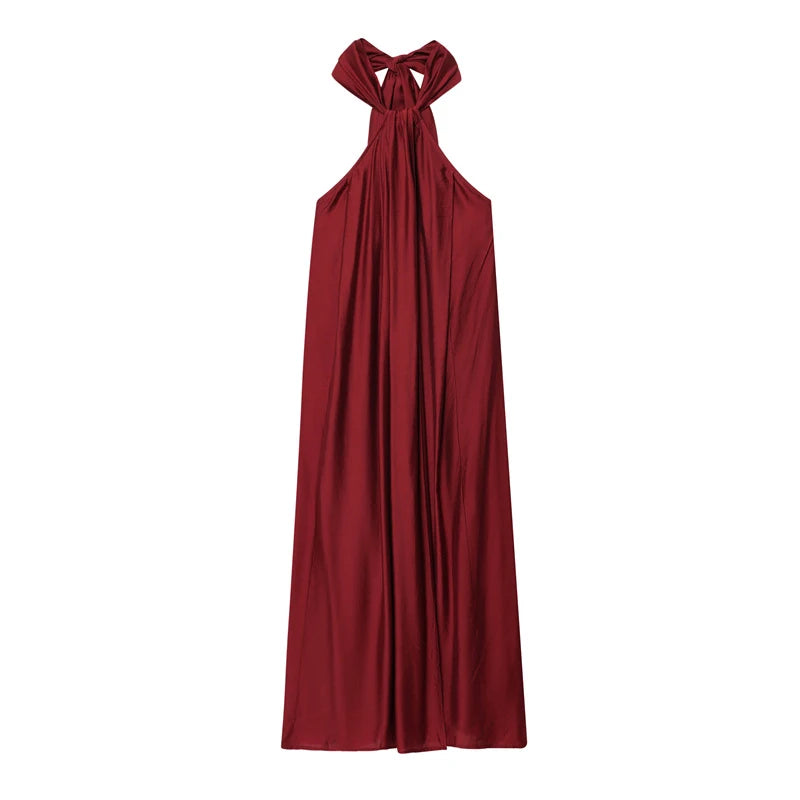 Falen Pleated  Sleevless Open Dress
