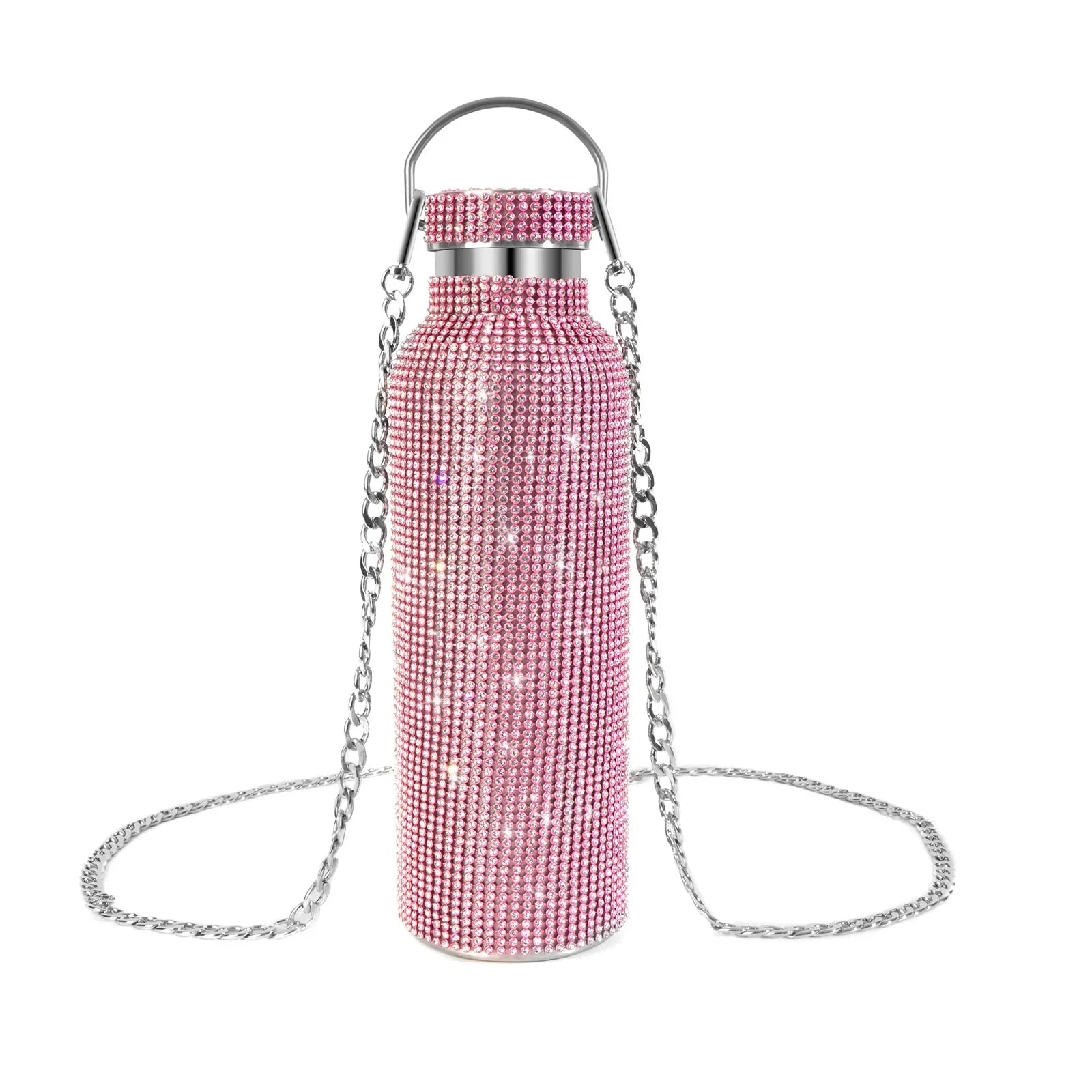 Luxurious Diamond Thermos Bottle with Chain