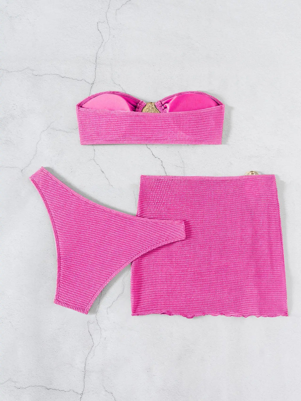 Tiffany Fuchsia Sexy Bandeau Bikini Set