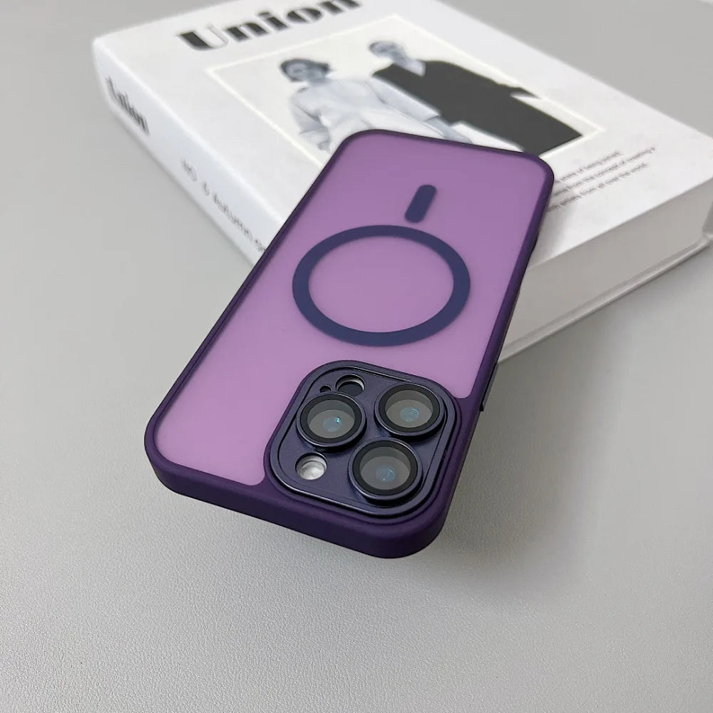 Magnetic Luxury Matte Translucent Armor Shockproof Case