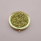 Rhinestone Compact Round Folding Mirror