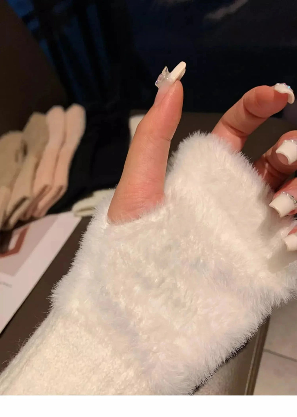 Mink Fleece Soft Winter Half-Finger Gloves Weeknd Shop Online