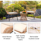 3 Piece Rattan Patio Bistro Set Weeknd Shop Online