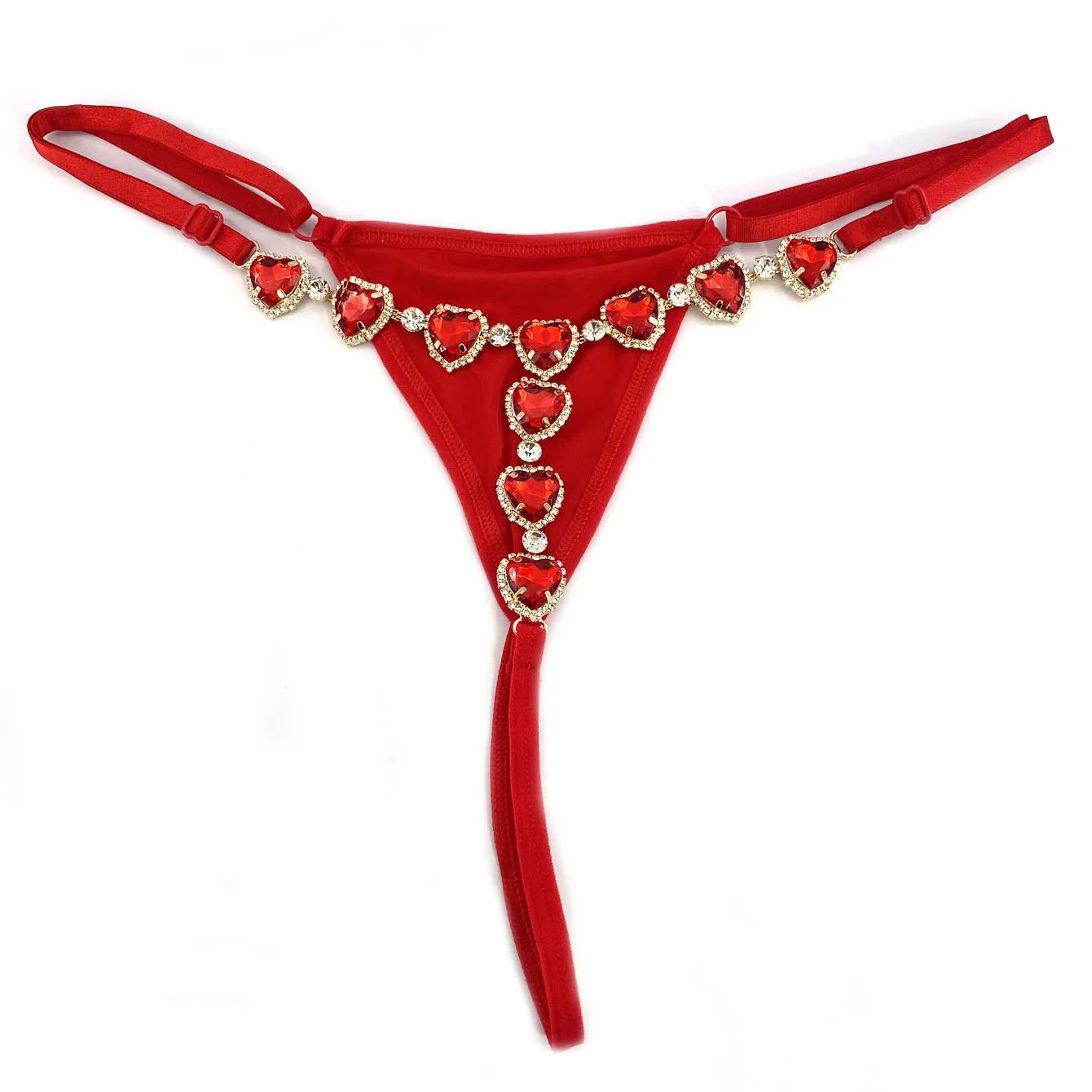 Love Red Bikini Thong With Rhinestone Inlaid Women's Body Chain Weeknd Shop Online