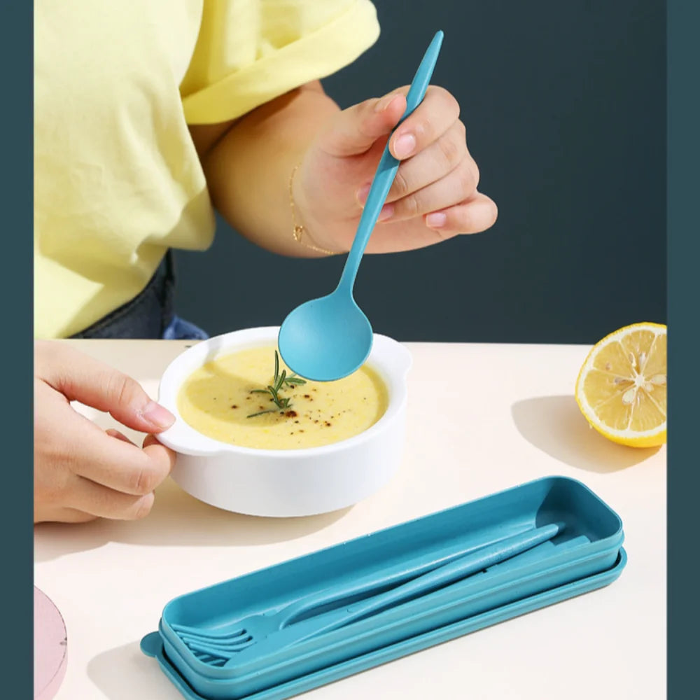 4-Piece Wheat Straw Travel Cutlery Set