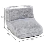 USB Electric Foot Warmer Plush Heating Slippers – Thermostatic Shoes for Winter Feet Heating