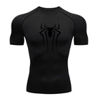 Men's Spider Print Compression Shirt – Quick-Dry, Breathable Gym Tee