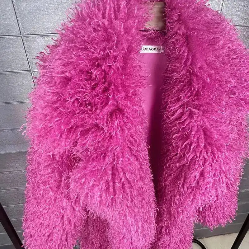 "Cant Fix Me" Long Wool Faux Fur Coat