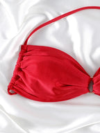Red Solid Push-Up Bikini Set
