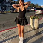 Helen Chic Halter V-Neck Mini Dress