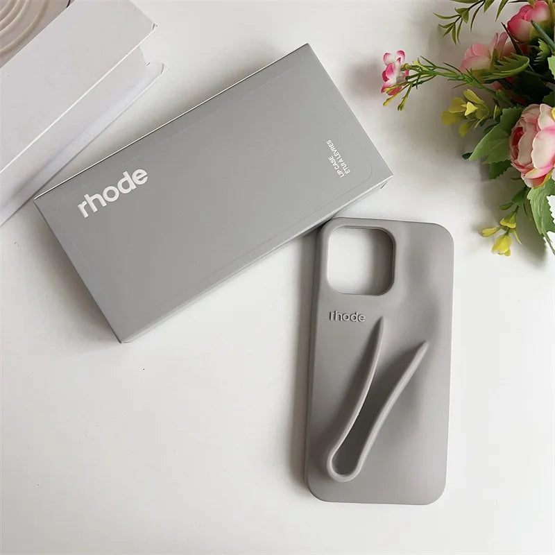 New Rhode DIY Lipstick Lip Holder Soft Silicone Phone Case
