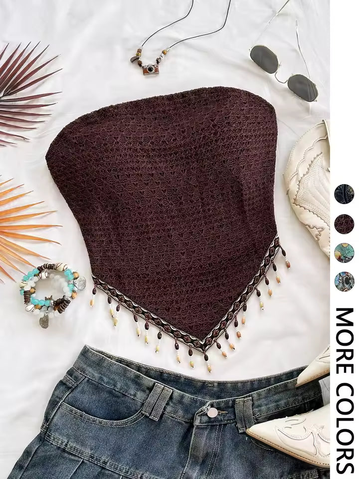 Summer Fashion Bandeau Crop Top