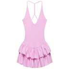 Helen Chic Halter V-Neck Mini Dress