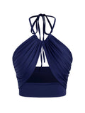 Philly Ruched Halter Crop Top Weeknd Shop Online