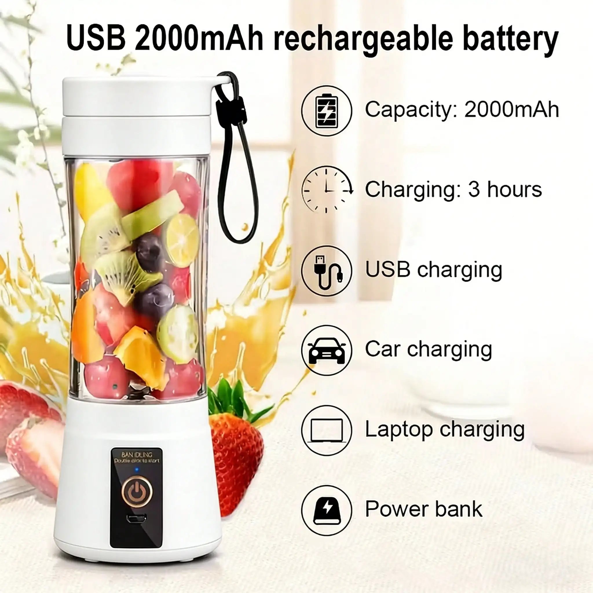 Portable USB Charging Mini Blender and Juicer 15 OZ