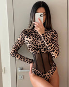 Leopard Mesh Long Sleeve