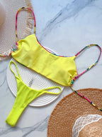 Flowers Printed Mini Thong High-Cut Bikini Set Weeknd Shop Online