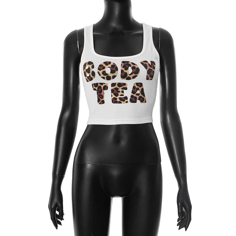 “Hottie” leopard-print graphic Tank