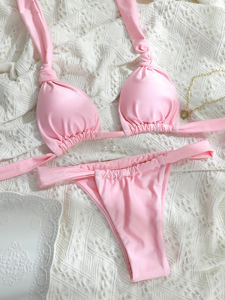 Knotted Triangle Bikini Set