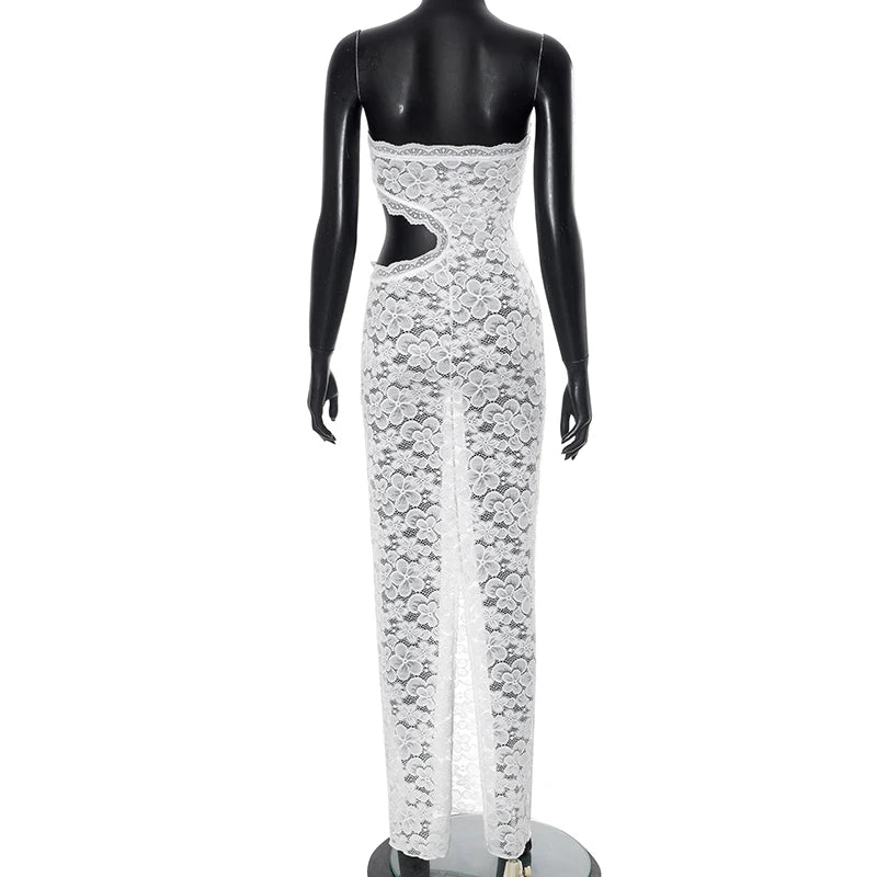 Marilyn Solid Color Lace Long Dress