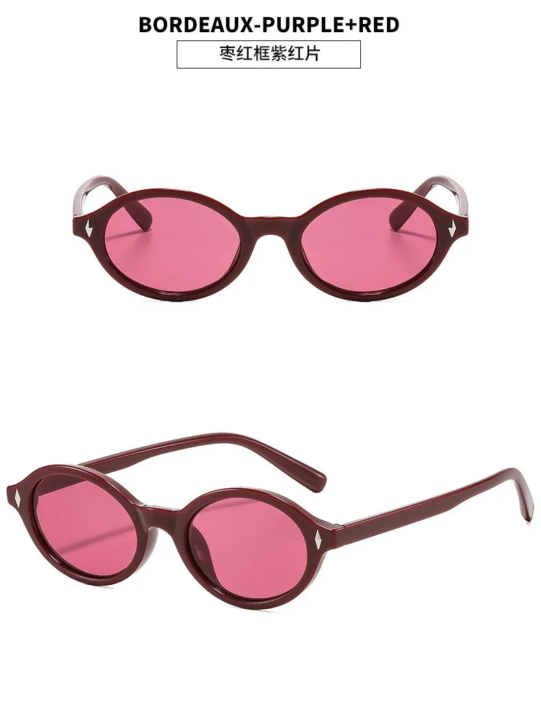 Crystlerr's Women Sunglasses Vintage Style Oval Shape