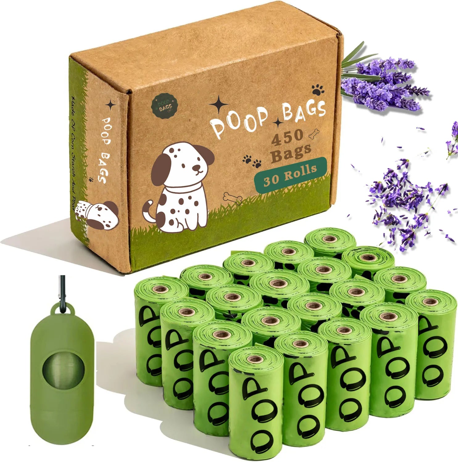 Biodegradable Lavender-Scented Dog Poop Bags
