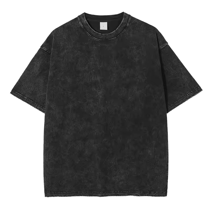 Men's Oversized Heavy Cotton Summer T-Shirt Vintage Tee Loose Fit Short Sleeve