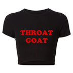 Throat Goat Crop Top – Sexy Graphic Tee for Bold Fashionistas
