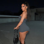 CATCH UR MAN Sexy Strapless Mini Dress