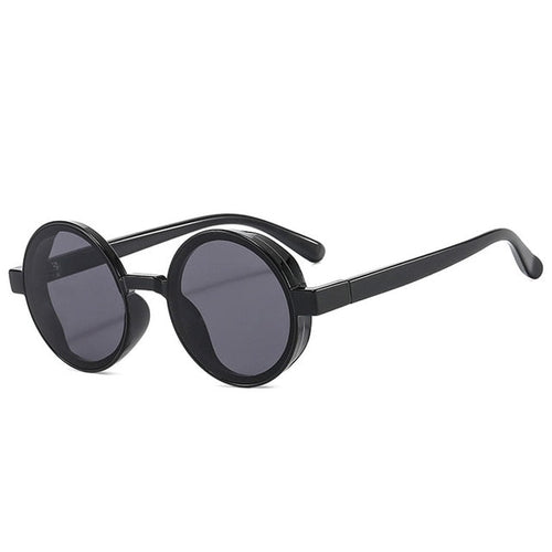 "Geeked" Round Plastic Frame Sunglasses Weekend Shade Sunglasses
