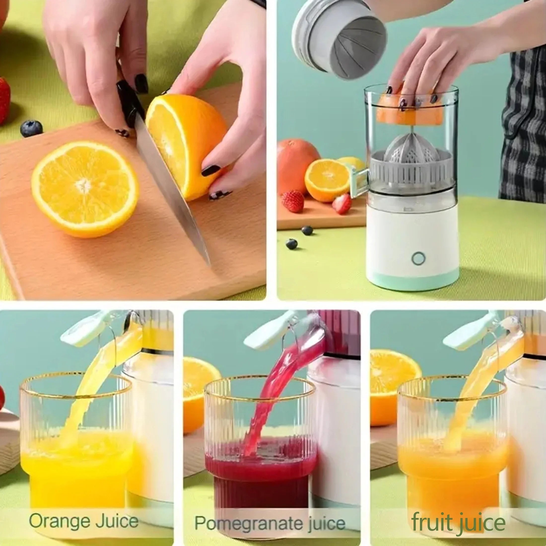 Portable Electric Citrus Juicer – USB Rechargeable Fruit Squeezer