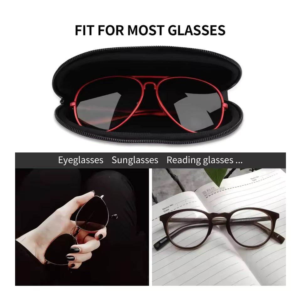 Leopard Print Hard Zip Up Sunglasses Case
