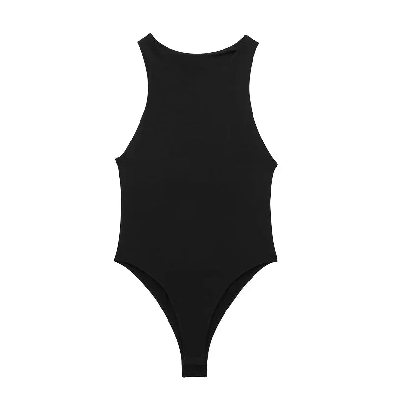 Plain  Bodycon Bodysuit for Women