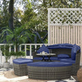 4-Piece Round Rattan Daybed Weeknd Shop Online