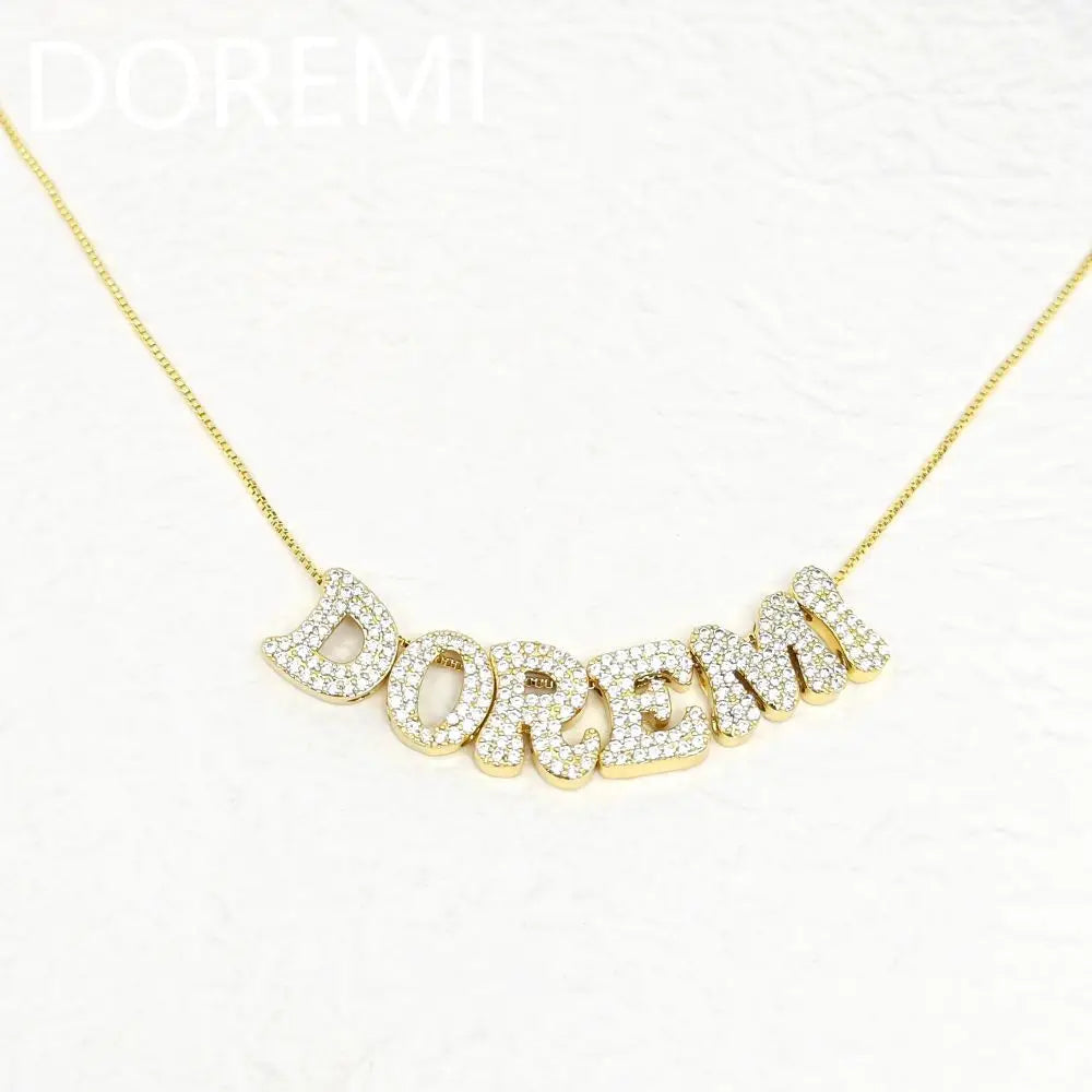 Custom Bling Rhinestone Name Necklace