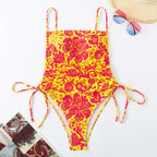 Floral String One-Piece Swimsuit